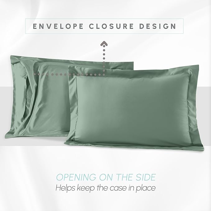 Elegant Comfort 3-Piece Box Stitched Down Alternative Comforter with Shams - Ultra Soft for All Season Duvet Insert with Corner Tabs, Plush Cozy 3PC Comforter Set, King, Smoke Green