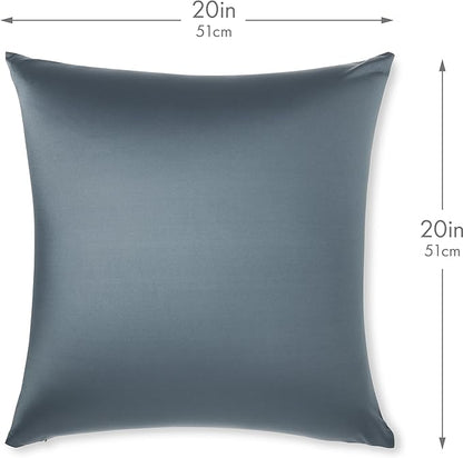 PILLOWY 20x20 Throw Pillowcase (Cover Only) -85/15 Nylon, Spandex -Luxurious, Silky, Stretchy & Soft - 1Pcs Solid Color -A Perfect Choice for Couch Chairs Sofa Bed Adult/Kids Bedroom, Dark Slate Grey