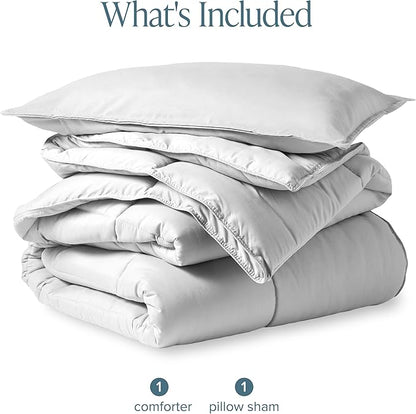 Bare Home Comforter Set - Twin/Twin Extra Long Size - Ultra-Soft - Goose Down Alternative - Premium 1800 Series - All Season Warmth (Twin/Twin XL, Cloud Grey)