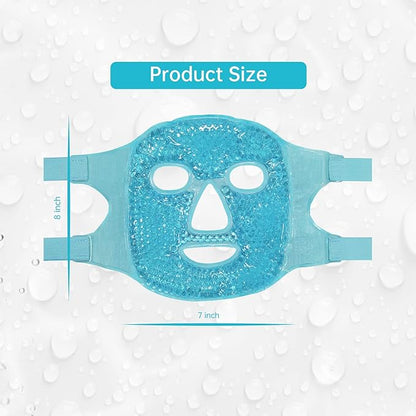 Cold Face Eye Mask Ice Pack Reduce Facial Puff, Dark Circles, Gel Hot Heat Cold Compress Pack, Face SPA Gift for Woman Sleeping, Pressure, Headaches, Skin Care, Post Laser Cosmetic Care[Blue]