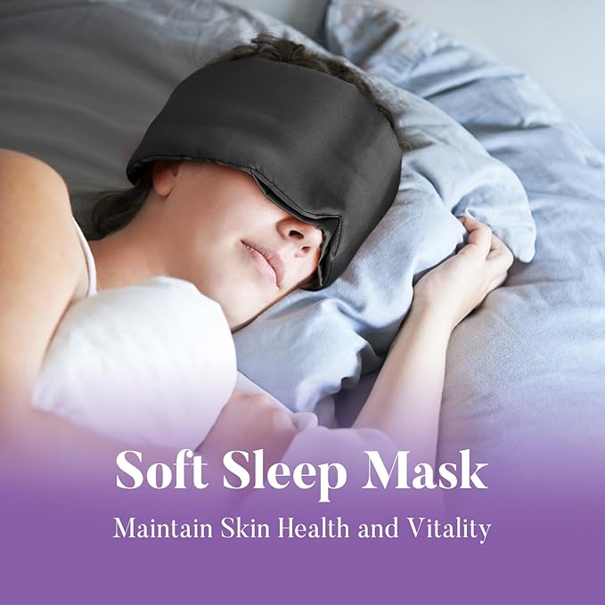 Sleep Mask for Side Sleepers, Blackout Eye Mask with Soft & Breathable Fabric, Comfort-Fit Nose Bridge & Adjustable Strap for Women and Men (Black)