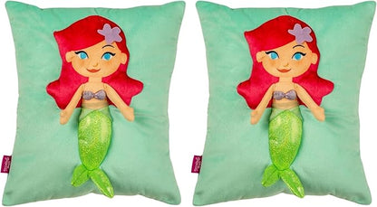 Franco Disney The Little Mermaid Ariel Kids Super Plush Cozy Snuggle (TM) Pillow (100% Officially Licensed Product) (Pack of 2)