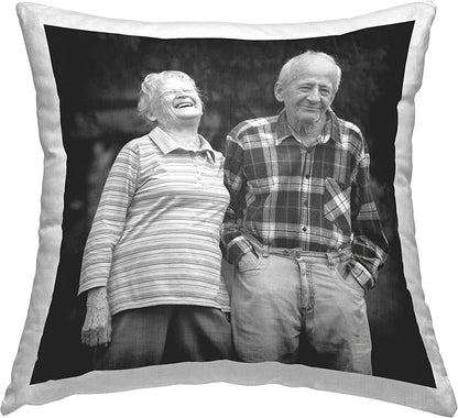 Personalized Throw Pillow – Custom White Square Indoor Cushion 18x18 – Add Your Text – Stupell Industries – Made in USA Home Décor