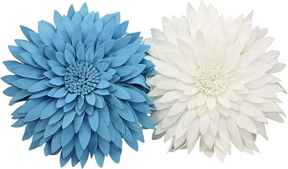 Contempo Lifestyles 3D Daisy & Sunflower Throw Pillow - Solid Light Blue Flower-Shaped Couch & Bed Pillow - Gift for Her