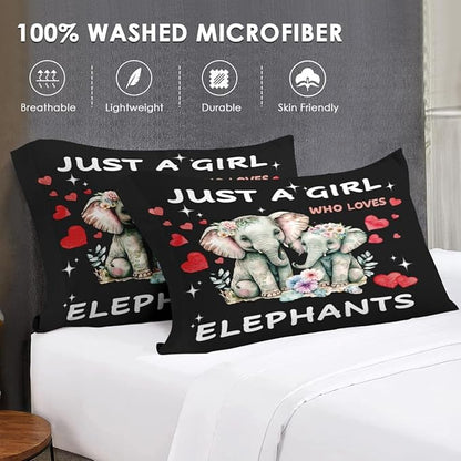 Full Size Comforter Set with 2 Pillowcases, Cute Animal Elephant 3 Pcs Bedding for Kids and Adults, Funny Watercolor Flower Soft Comforter Set for Bedroom Bed Decor