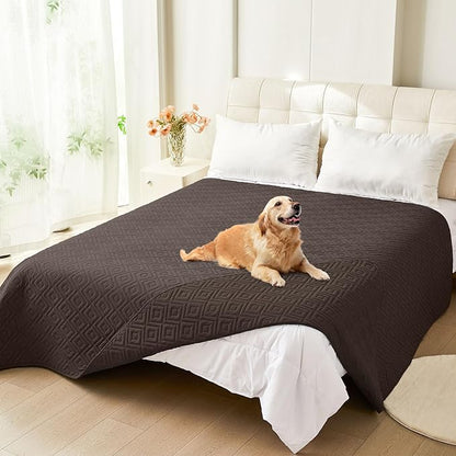 hyha Waterproof Dog Blanket, Soft Dog Bed Cover Pet Blankets, Waterproof Sofa Couch Cover for Dogs Washable, Reversible Pet Couch Covers for Sofa Furniture (68x82 Inch, Chocolate/Chocolate)