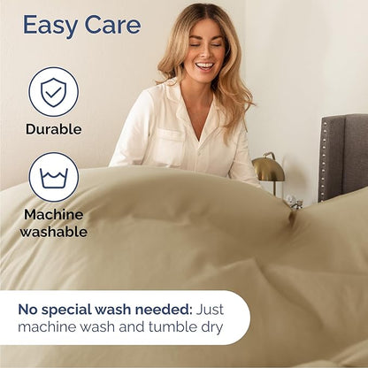 Cal King 6 Piece Sheet Set - Comfy Breathable & Cooling - Ultra-Soft Hotel Luxury Bedding Set with 8-16 Inch Deep Pockets - 1 Flat & 1 Fitted Sheet & 4 Pillowcases - Wrinkle Free & Easy Care - Beige