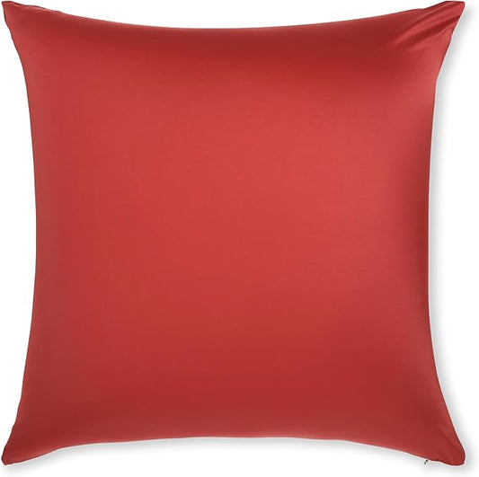 PILLOWY 22" x 22" Throw Pillow - Maroon: 1 PCS Luxurious Premium Microbead Pillow with 85/15 Nylon/Spandex Fabric. Forever Fluffy, Outstanding Beauty & Support. Silky, Soft & Beyond Comfortable