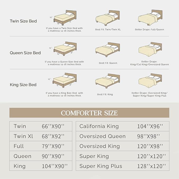 Andency Taupe Queen Comforter Set, 3 Pieces All Season Warm Soft Bedding Comforters & Sets for Queen Bed, Lightweight Pinch Pleat Bed Set for Adults Teens (90x90Inch)