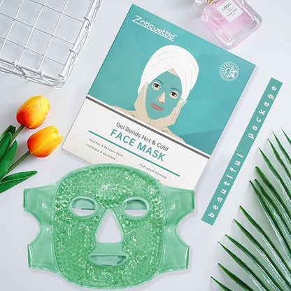 ZNÖCUETÖD Face Ice Mask Facial Ice Packs Gel Hot Cold Compress for Post Oral, Dental, Nose,Facelift Plastic Cosmetic & Laser Surgery Recovery Puffiness Swelling Dark Circles & Headaches Gift for Women