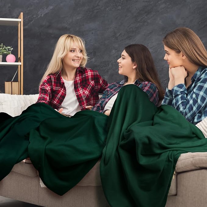 Kinlop Fleece Blanket Bulk 60 x 50 Inch Soft Lightweight Fleece Cozy Blanket Warm Throw Plush Pet Throw for Bed Couch Sofa Home Office Wedding Gifts Travel Camping(Turquoise Green)