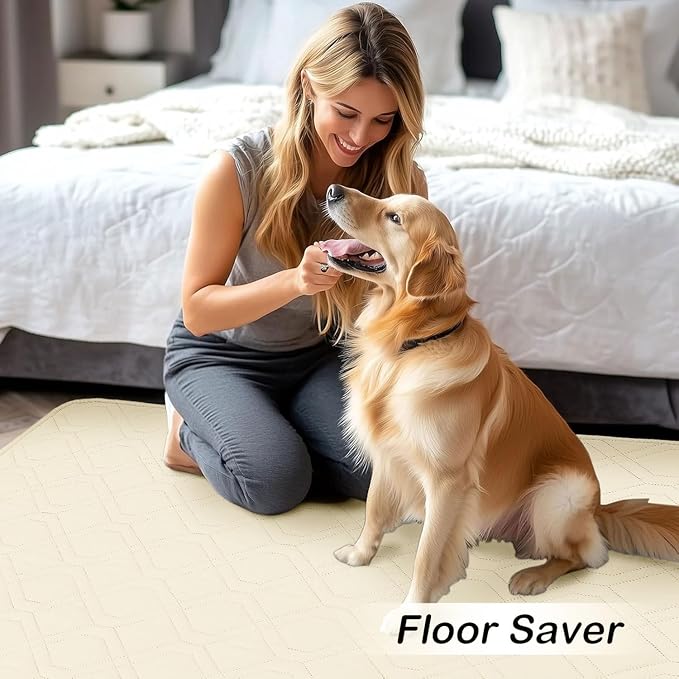 hyha Waterproof Dog Bed Blanket, Soft Pet Blankets, Waterproof Couch Cover for Dogs, Reversible Sofa Covers Washable for Furniture (52x82 Inch, Beige/Beige)