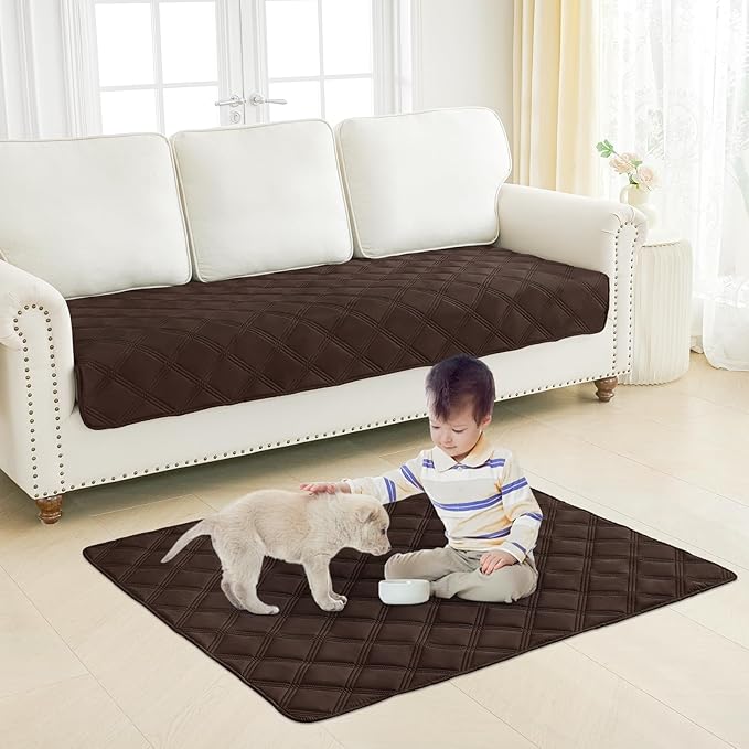 Smiry Waterproof Dog Bed Cover Blanket 30x70, Soft Reversible Pet Blanket, Washable Leakproof Cats Dogs Couch Cover for Sofa, Couch, Furniture, Chocolate/Chocolate