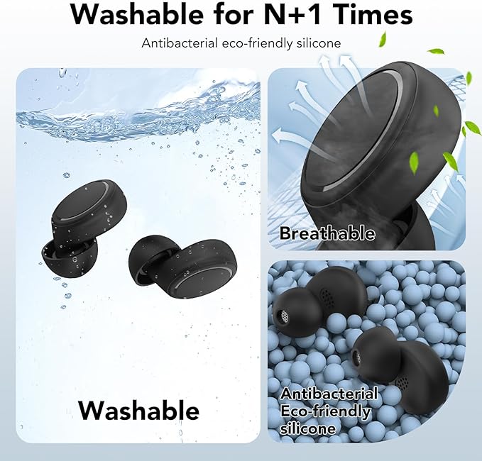 Ear Plugs for Sleeping, 45dB Noise Cancelling Ear Plugs for Noise Reduction, Concerts, Snoring, Sider Sleepers, Earplugs for Snoring, Shooting, Airplanes, Motorcycle, Musicians with 8 Eartips Case