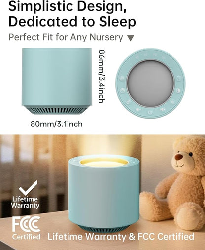Sleep Sound Machine: Red Light Therapy White Noise Machine with 38 Soothing Sounds & Calming Womb Soother Shusher, Memory Function, Dimmable Nursery Night Light with Timer for Baby Adult Gift (Slate)