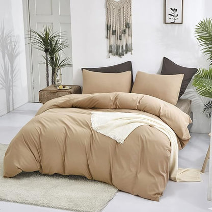 Cottonight Khaki Comforter Set King Beige Champagne Bedding Comforter Women Men Taupe Sand Color Quilts Blanket Soft Breathable Cozy Lightweight Modern Solid Dark Champagne Comforter Set All Season
