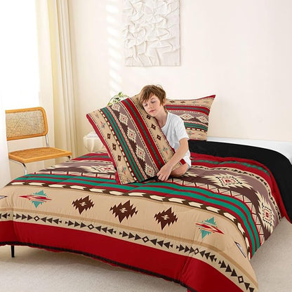 Erosebridal Western Boho Queen Comforter Set, Aztec Quilt, Ethnic Tribal Arrow Bedding Set, Southwestern Decor