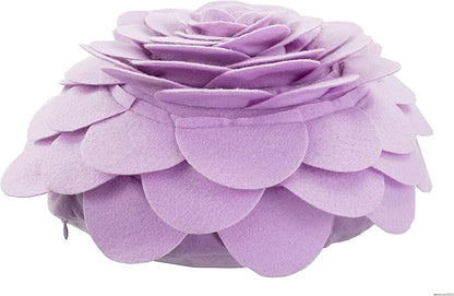 Fennco Styles Eva's Flower Garden Decorative Filled Throw Pillow 13" Round - Lilac Floral Accent Pillow for Home, Couch, Bed, Living Room, Holiday and Office Décor