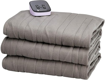 OakRidge Digital Comfort Fleece Heated Full Blanket - Grey, 100% Polyester, Machine Washable, Oeko-TEX Certified, Perfect for Warm Nights, Controlled Heat Settings