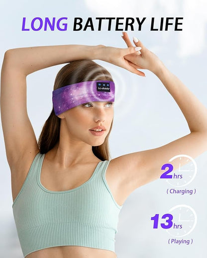 LC-dolida Sleep Headphones Bluetooth Headband Sleeping Wireless Headband Headphones with Thin HD Stereo Speakers Perfect for Side Sleepers, Sport, Yoga, Travel Insomnia Running Meditation Gifts