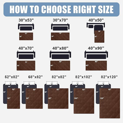 Smiry Waterproof Dog Bed Cover Blanket 40x70, Soft Reversible Pet Blanket, Washable Leakproof Cats Dogs Couch Cover for Sofa, Couch, Furniture, Brown/Brown