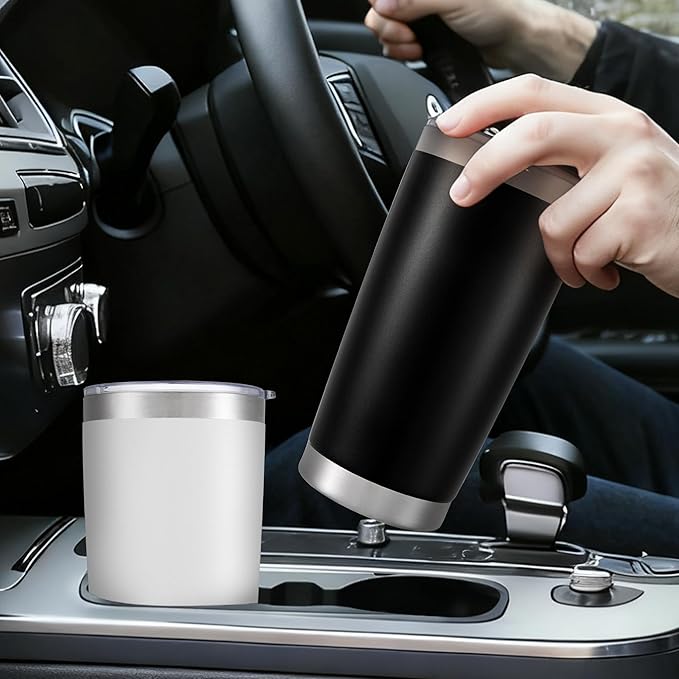 20 oz Tumbler Bulk with Lid Stainless Steel Insulated Tumblers Double Wall Vacuum Coffee Mug Powder Coated Tumbler Cups for Cold and Hot Drinks, Blue, 6 pack