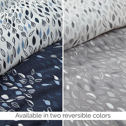 Southshore Fine Living, Inc. Botanical Leaves Collection - 2-Piece Twin Bed Comforter Set, Down Alternative Comforter Set, Microfiber Fabric, Twin Bedding Sets Complement Room Décor, Twin/XL, Grey