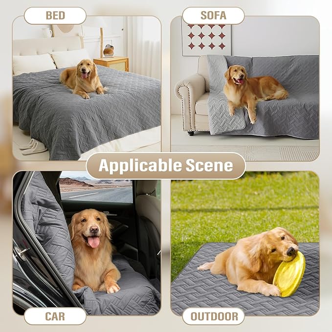 BOCTOPUG Dog Bed Cover for Pets Blankets Rug Pads for Couch Protection Waterproof Bed Covers Dog Blanket Furniture Protector Reusable Changing Pad (Dark Grey+Light Grey, 40"x60")