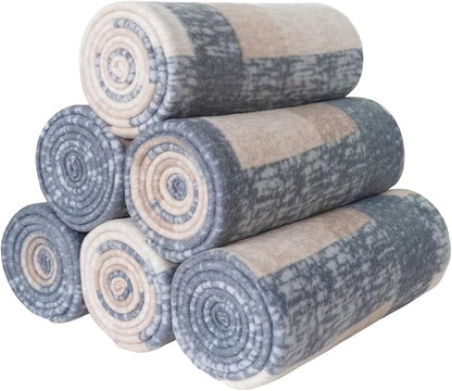 ZYFZCYBL Fleece Throw Blanket Blankets Bulk 6 Pack Soft Lightweight for Cozy Polar Fleece 50 x 60 Solid Pet-Friendly Colorful Bed Sofa Couch Fleece Fabric Travel Wedding Gift（Brown and Grey）