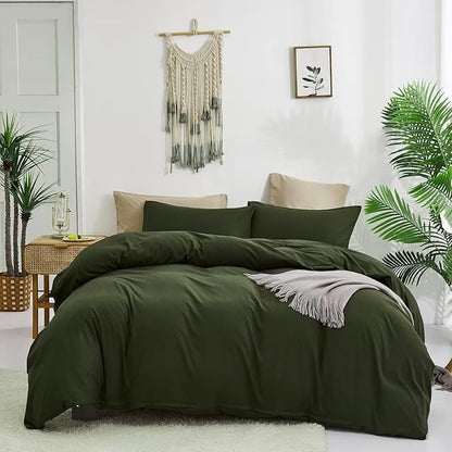Houseri Olive Green Comforter Set Twin Boys Kids Girls Army Green Bedding Twin Size Dark Green Comforters Sets Comfy Soft Blackish Green Bed Quilt Blanket Twin 3 Pieces Solid Color Dorm Bedding Sets