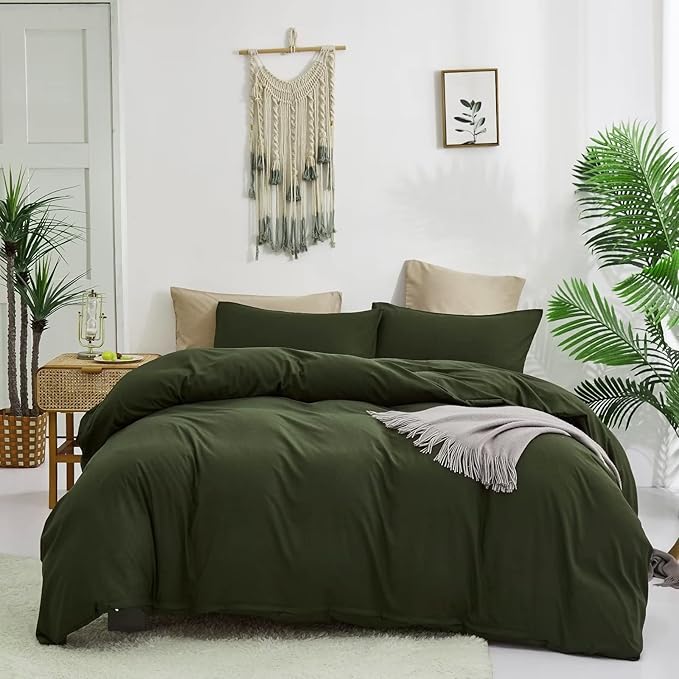 Houseri Army Green Comforter Set Full Olive Green Bedding Comforters Full Size Ultra Comfy Soft Dark Green Comforter Sets for Teen Boys Girls Military Green Blackish Green Farmhouse Bed Quilts Full
