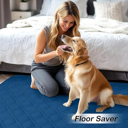 hyha Waterproof Dog Bed Blanket, Soft Pet Blankets, Waterproof Couch Cover for Dogs, Reversible Sofa Covers Washable for Furniture (40x70 Inch, Navy Blue/Blue)