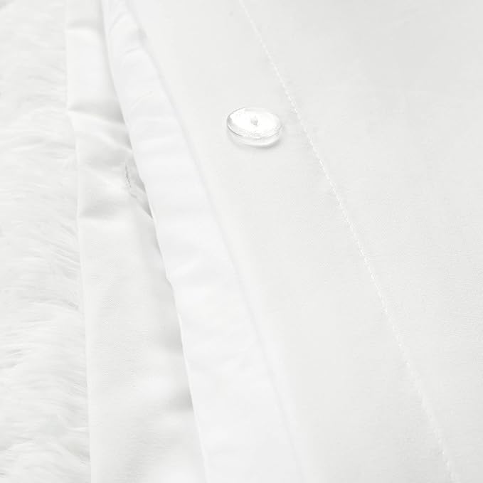 Lush Decor Emma Soft Fluffy Faux Fur Oversized Duvet Cover Set, King, White - Warm Plush 3 Piece Bedding Set