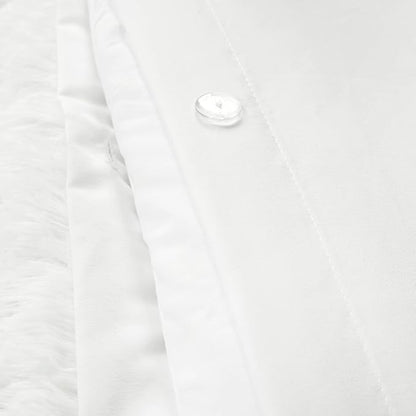 Lush Decor Emma Soft Fluffy Faux Fur Oversized Duvet Cover Set, Full/Queen, White - Warm Plush 3 Piece Bedding Set