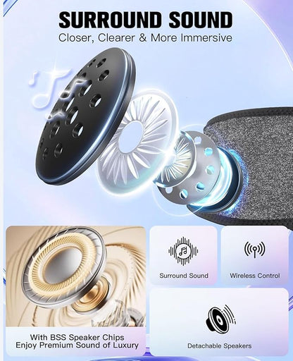 Voerou Sleep Headphones Wireless Bluetooth Headband, Sweat Resistant Sports Headband with Ultra-thin Stereo Speakers for Side Sleepers Sleeping Workout Yoga Running Meditation Unique Gifts Cool Gadget