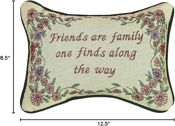 Manual 12.5 x 8.5-Inch Decorative Throw Pillow, Friends Are Family
