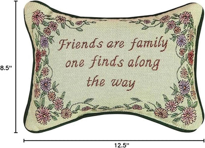 Manual 12.5 x 8.5-Inch Decorative Throw Pillow, Friends Are Family