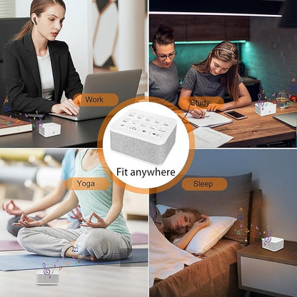LUXSWAY Sound Machine, White Noise Machine with 10 Natural Soothing Sounds, Volume Control & 3 Timers Setting, Memory Function Sleep Machine for Baby Kids Adults & Home Office Travel