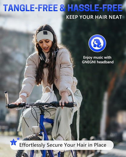 GNEGNI Sleep Headphones Bluetooth 5.4 Headband Wireless Ultra-Thin HD Stereo Speakers Headband Earphone, Unique Gifts for Women Men Sports Workout Yoga Travel Meditation