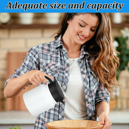 Small Thermal Coffee Carafe Stainless Steel Insulated Creamer Carafe Tea Pot 34Oz Insulation Pot (Black and White, 1000ML(34Oz))