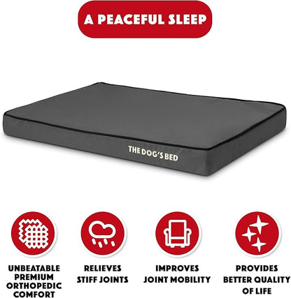 The Dog’s Bed Orthopedic Memory Foam Dog Bed Mattress, Oxford Fabric, Grey with Black Trim, M, 3-Inch