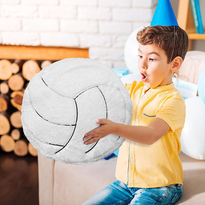 Volleyball Pillow, 2 Pcs Volleyball Plush Pillow Soft Fluffy Stuffed Sports Throw Pillows, Round Volleyball Pillows Ideal Couch, Bedroom & Sports Room Decor 15.8"
