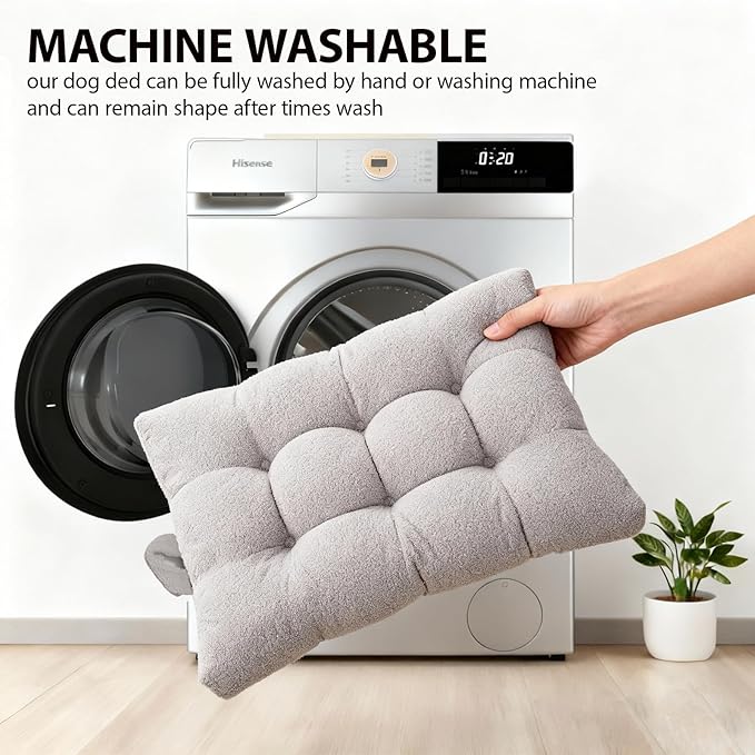Washable Dog Couch Bed, Pet Sofa with Removable Cushion & Non-Slip Bottom, Orthopedic Plush Furniture for Medium/Large Dogs,Cat & Dog Loveseat.(Light Grey)
