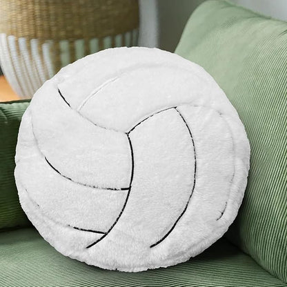 Volleyball Pillow, 2 Pcs Volleyball Plush Pillow Soft Fluffy Round Stuffed Sports Throw Pillows, Volleyball Shaped Decorative Throw Pillow for Sofa, Bedroom, Sports Room, Home Decor Gifts 15.7"