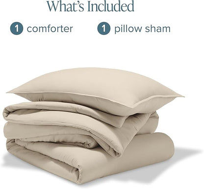 Bare Home Comforter Set - Twin/Twin Extra Long - Ultra-Soft - Goose Down Alternative - Premium 1800 Series - All Season Warmth Comforter (Twin/Twin XL, Sand)