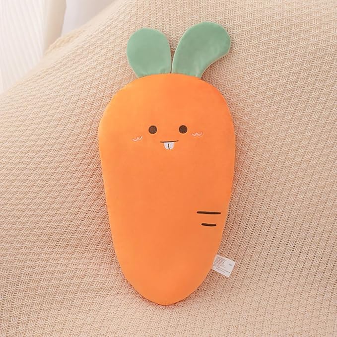 Carrot Throw Pillows Decorative Cute Soft Vegetable Hugging Pillow Stuffed Food Soft Plush Cushion Décor for Birthdays Gifts Home Decor (Orange)