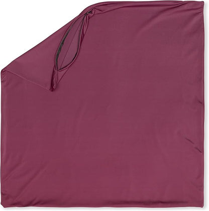 PILLOWY 18x18 Throw Pillowcase (Cover Only) -85/15 Nylon, Spandex -Luxurious, Silky, Stretchy & Soft - 1Pcs Solid Color -A Perfect Choice for Couch Chairs Sofa Bed Adult/Kids Bedroom, Burgundy-Merlot