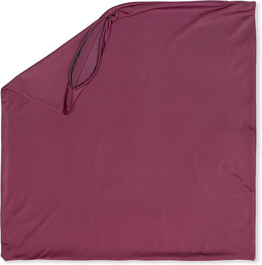 PILLOWY 18x18 Throw Pillowcase (Cover Only) -85/15 Nylon, Spandex -Luxurious, Silky, Stretchy & Soft - 1Pcs Solid Color -A Perfect Choice for Couch Chairs Sofa Bed Adult/Kids Bedroom, Burgundy-Merlot