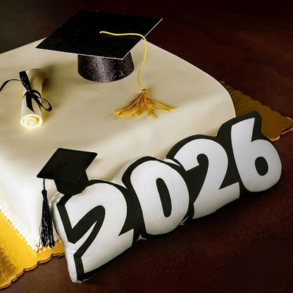 Class of 2026 Autograph Stuffed Pillow 15.7" Graduation Autograph Stuffed Pillow Graduation Guest Signature Gifts Grad Party Sign in Decor for High School College(Black,Classic)