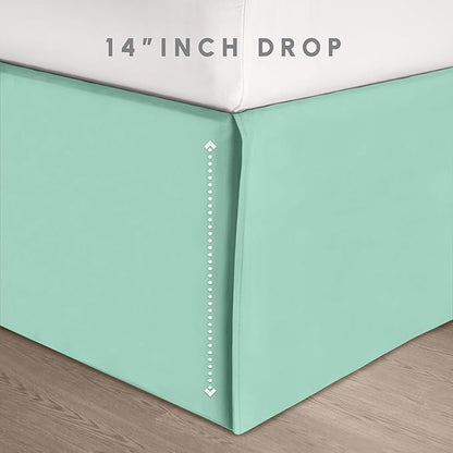 Elegant Comfort 8-Piece Pinch Pleated Comforter Set - All Season Complete Bed in a Bag, Includes 4pc Smart Sheet Set, Bed Skirt, Comforter, Matching Pillowcases and Shams, Full/Queen, Mint Green